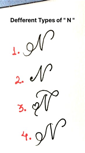 Diffrent types of "N" #handwriting #viral #english #cursive #lettering