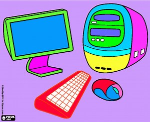 PC-TECLADO-CPU para colorear, PC-TECLADO-CPU para imprimir