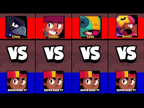 Brawl Stars Meg vs All Legendary Brawlers - Leon,Spike,Crow,Amber,Sandy