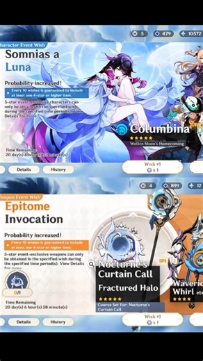 Columbina's Banner Luck 🤯 #genshinimpact #genshinshorts #columbina