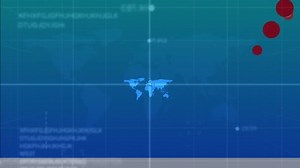 Animation Rotating Dna Strands World Map Data Processing Blue Background