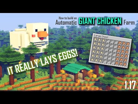 Build an Automatic GIANT CHICKEN Farm (It Really Lays Eggs!) Minecraft Java 1.17 Tutorial *ULTIMATE*