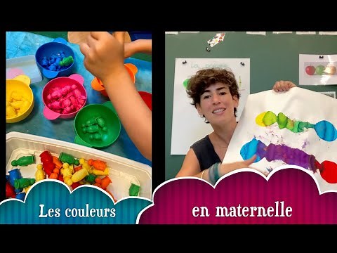 Teaching colors in kindergarten.