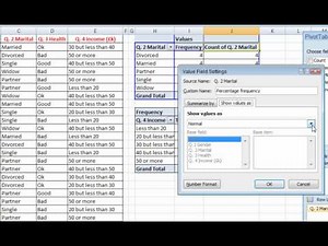 Percentage & cumulative frequency tables