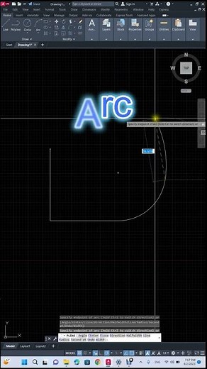 How to draw a Polyline with Straight and Curved Segments in AutoCAD #autocaddrawing #autocad