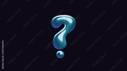Alpha Channel Question mark 3D Text Loop for Video Editing