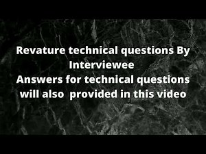 Revature Technical Interview Questions