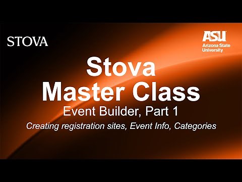 Stova Master Class; Event Builder, Part 1