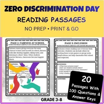 Zero Discrimination Day Literacy Pack – Nonfiction Grade 3-8