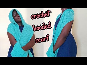 How to crochet a hooded scarf with pockets//Beginner friendly//Trinity stitch