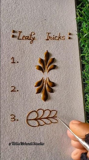 3 Easy Leaf Mehndi Tricks for Beginners 🌿 | Simple Henna Design Tutorial || #mehndi #leaf #shorts