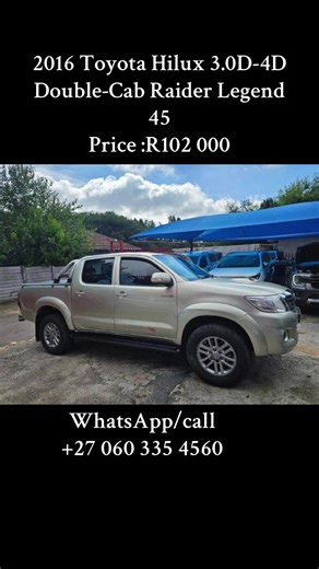 Model:2016 Toyota Hilux 3.0D-4D Double-Cab Raider Legend 45 Mileage :122379km Transmission:Automatic Fuel Type :Diesel #bankrepossessedcars #affordablecars #toyota #toyotahilux #fyp @SA BANK REPOSSESSED CARS🇿🇦 @SA BANK REPOSSESSED CARS🇿🇦 @SA BANK REPOSSESSED CARS🇿🇦