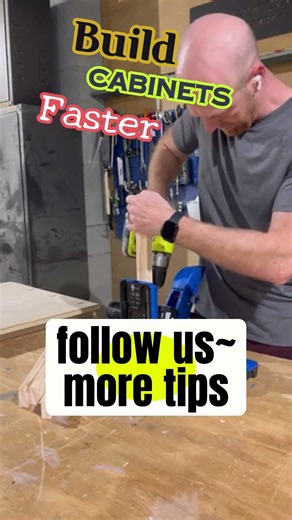Building Cabinets Faster with the Kreg Pocket-Hole Jig | Beginner Woodworking Tip #SHORTS
