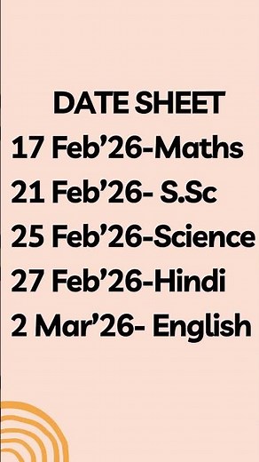 CBSE-Class 10 Date Sheet-2026