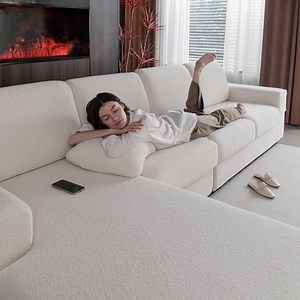 Couch Covers for L-Shape Sectional Sofa, Stretch Soft Sofa Slipcovers, Washable Wear-Resistant Furniture Protector with Elastic Bottom (1 Piece Small Cover, Ivory)