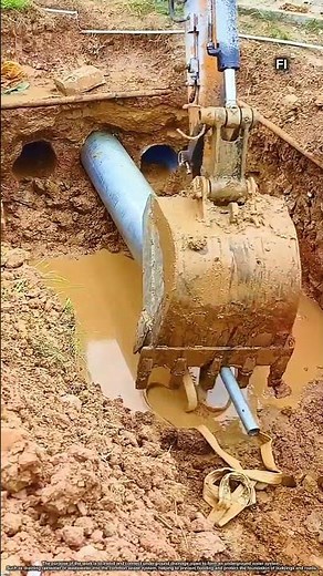 Excavator to support underground water pipe installation
