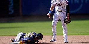 Benches clear in Mets-Crew opener after aggressive slide