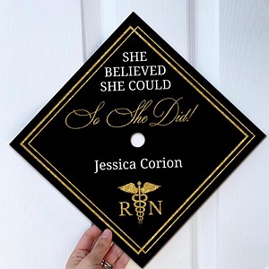 Nursing Graduation Cap Topper for Women RN Nurse Grad Cap Decoration Registered Nurse Nursing School RN Graduation - Etsy
