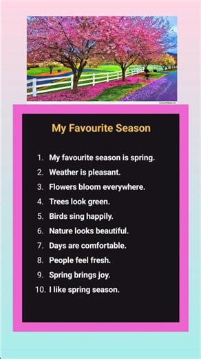 My Favourite Season | 10 Lines Essay in Easy English | Shorts