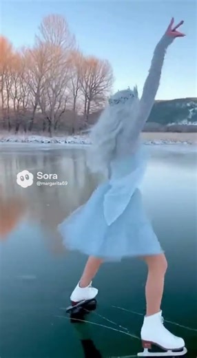 #frozen #girl #princess #pond #skate #skateboarding #ice #tricks #figure #figureskating #skating