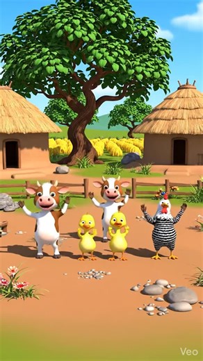 Duck and Cow Dance Together in a Fun Cartoon