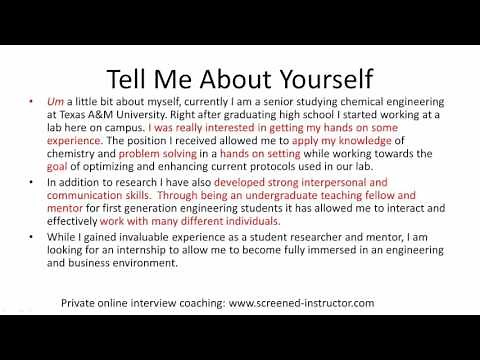 Interview Sample Answer: Tell Me About Yourself