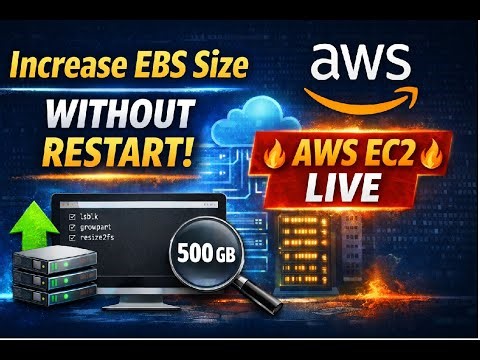 Increase EBS Volume Size in AWS EC2 Without Restart | Step-by-Step Tutorial | AWS EC2 Disk Resize