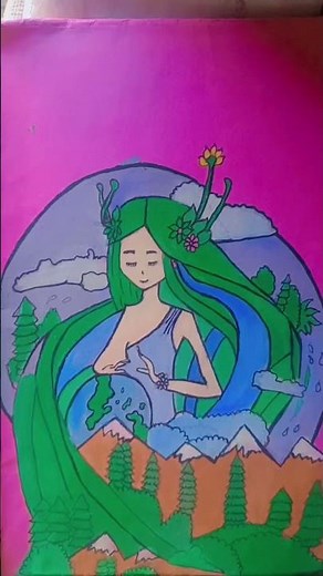 “Mother Nature’s Embrace 🌿 | Save Earth, Save Life 🌎💚”#art #ytshorts