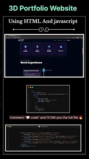 Modern 3D Portfolio Website 🌐✨ | Next-Level UI Design in HTML, CSS & JavaScript | Frontend