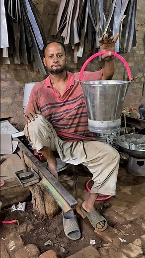 Making a Rust Proof Galvanized Bucket by Hand! 😱 #shorts