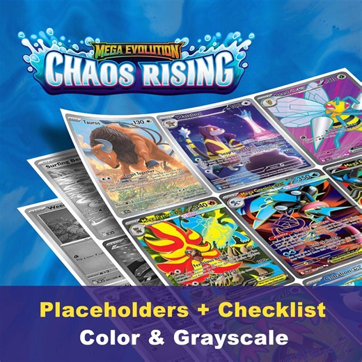 Mega Evolution: Chaos Rising Placeholders, Printable Master Set Binder Inserts   Checklist (digital Download) - Etsy