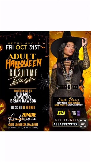 Adult Halloween costume party tonight… Ambiance Event Center 4801 Leigh Dr Raleigh 10pm-2am music by @ridewithremedy let’s have some fun!! | Brian Dawson