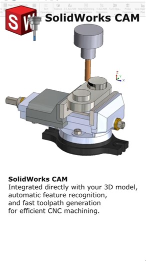 Model-based CAM with automatic toolpaths for fast CNC machining.