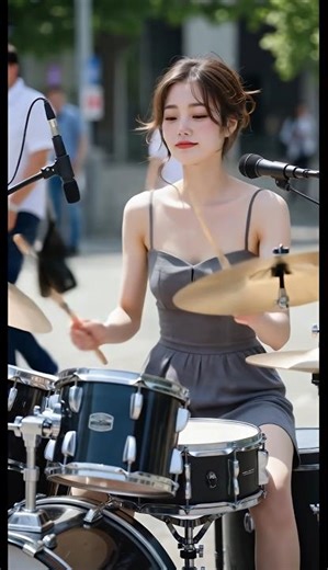💗Have you ever seen such a beautiful drumming girl?🥁🎵
