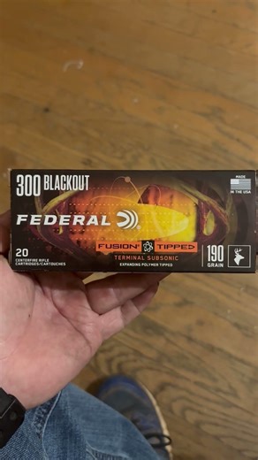 New federal fusion 300 blackout 190 subsonic tipped ammo.