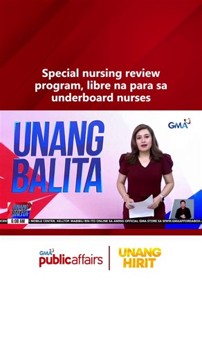 32K views · 533 reactions | SPECIAL NURSING REVIEW PROGRAM, LIBRE NA PARA SA UNDERBOARD NURSES Ayon ‘yan sa Department of Health (DOH). Ang nursing graduates, puwede ring mag-apply bilang clinical care associate sa DOH o LGU hospitals. #UnangHirit | GMA Public Affairs | Facebook