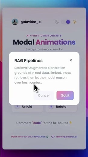 Modals animation using just #html & #css 🚀 #code in the comments 🧑‍💻