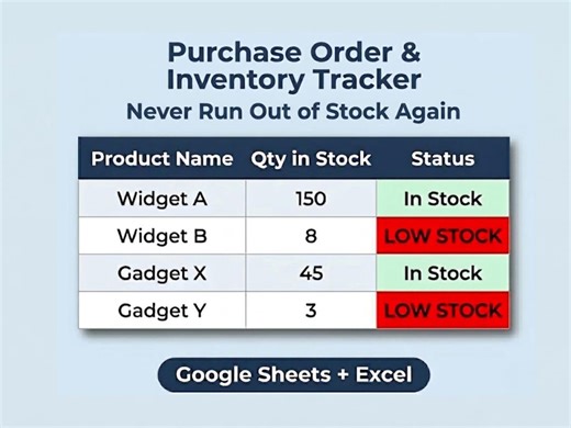 Purchase Order Template & Inventory Spreadsheet – Order Tracker, Pricing Calculator (excel, Google Sheets) - Etsy