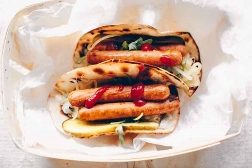 How To Make Tortilla Hot Dog Wraps (  video) - The Tortilla Channel