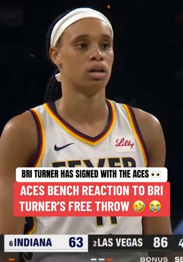 The Las Vegas Aces have signed Bri Turner to a contract 👀 Throwback to this moment during the 2025 WNBA playoffs 😂 #wnba #lvaces #indianafever #womensbasketball #wbb