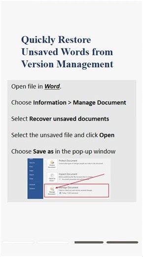 🚨 Don’t Panic! Recover Unsaved Word Files in Seconds 🚨 #recovery #word