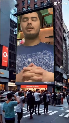 A Screen Billboard Of My Starbucks Video.☕️