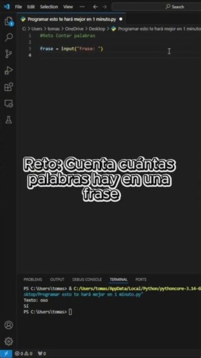 Programar ESTO te hará mejor en 1 minuto 💡🐍 (3 retos Python)