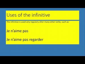 French lesson 1 The French Infinitive