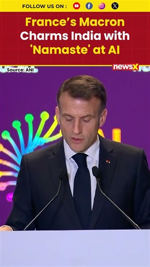 #watch | Macron Greets India with ‘Namaste’, Ends with ‘Jai Ho’ at AI Impact Summit 2026 #shorts