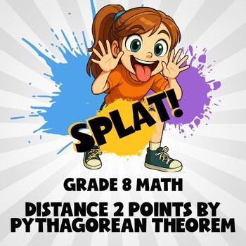 Distance 2 Points by Pythagorean Theorem SPLAT! Math Game - No Prep Grade 8