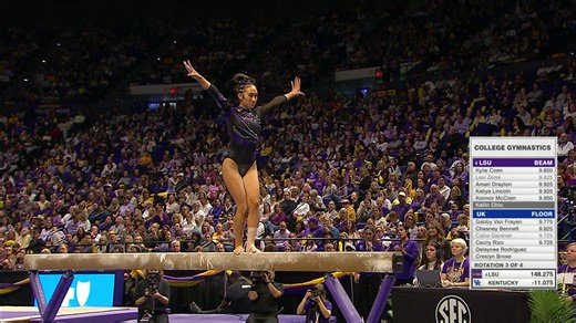PERFECT 10 🤩 LSU Gymnastics sophomore Kailin Chio lands the PERFECT beam routine 👑 | ESPN