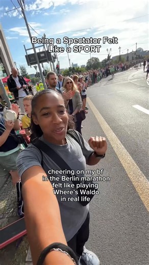 Sarah Lyons on Instagram: "Being an active spectator in a marathon deserves its own medal 🤣 I cheered @_ferraribee_ on yesterday as he ran the Berlin Marathon in 80 degree weather y’all. I knew I wanted to see him at multiple points in the race and luckily the public transportation in Berlin was great! It was easy navigating the trains to get to each spot and everything was on time! I saw him at four points of the race and was so happy to see him in good spirits despite his race not going accor