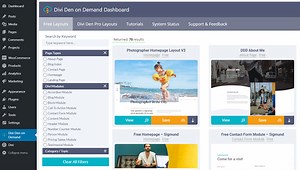 Get 73 Free Divi Layouts with Divi Den on Demand - WordPress Plugin