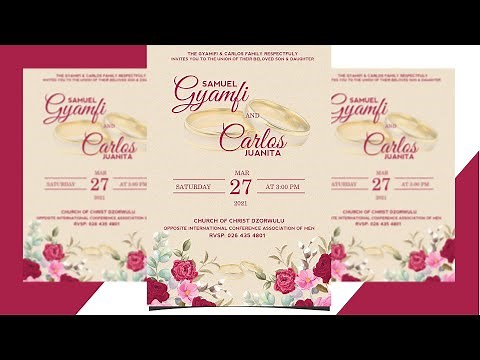 How to Design a Wedding Invitation Card using Photoshop Tutorial 2021